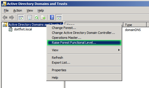 Raise forest functional level